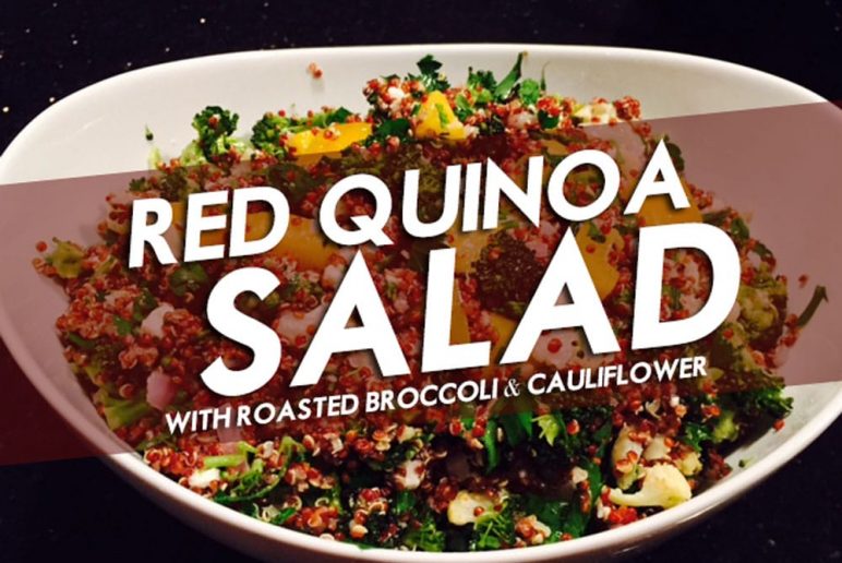 Red Quinoa Salad with Roasted Broccoli & Cauliflower