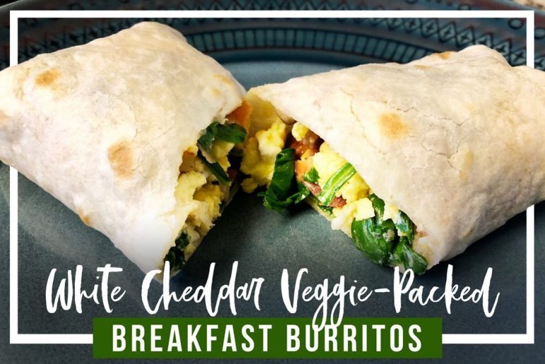 White Cheddar Veggie-Packed Breakfast Burritos